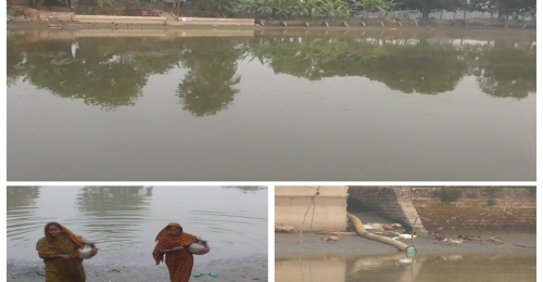 নওগাঁর মান্দায় লিজ কৃত পুকুর পানি সরিয়ে নিচ্ছে প্রতিপক্ষেরা